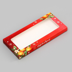 Изображение Коробка под плитку шоколада с окном «С Новым годом», 17.1×8×1.4 см